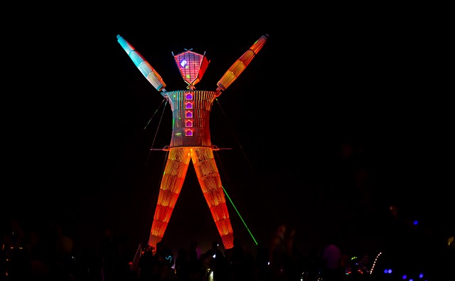 Burning Man Lit Up